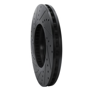 Audi Q5 Brake Rotor (1) - Front Right - R1 Concepts - Drilled & Slotted - Black - `08-`12